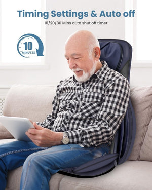 COMFIER Massager Chair with Heat Shiatsu Neck Back Massager Portable with Compress & Rolling Massage Chair Pad for Full Back Neck & Shoulders Full Body Pain - Wigtrends