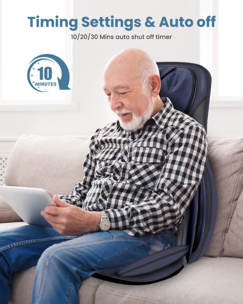 COMFIER Massager Chair with Heat Shiatsu Neck Back Massager Portable with Compress & Rolling Massage Chair Pad for Full Back Neck & Shoulders Full Body Pain - Wigtrends