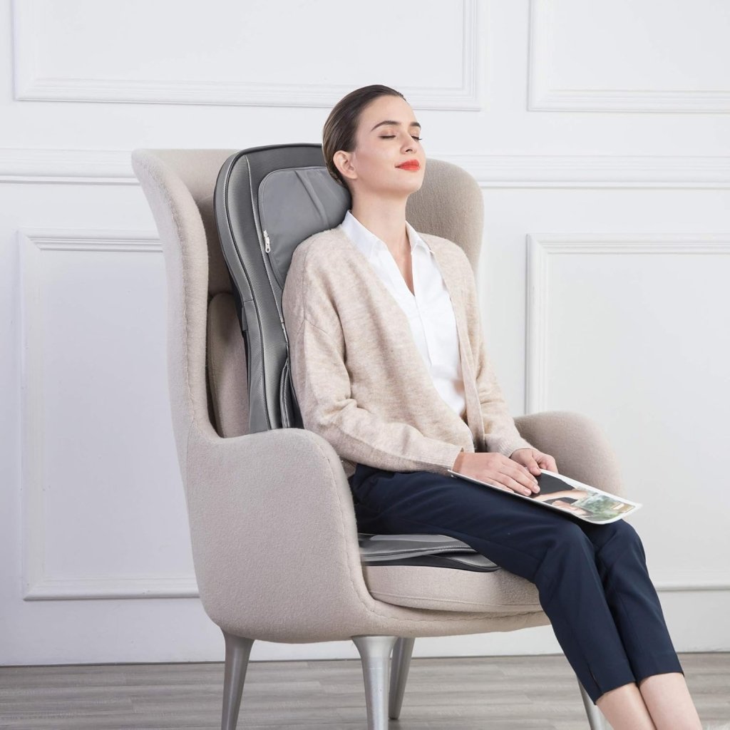 COMFIER Massager Chair with Heat Shiatsu Neck Back Massager Portable with Compress & Rolling Massage Chair Pad for Full Back Neck & Shoulders Full Body Pain - Wigtrends