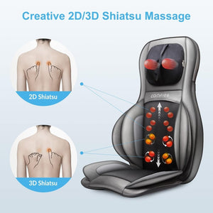 COMFIER Massager Chair with Heat Shiatsu Neck Back Massager Portable with Compress & Rolling Massage Chair Pad for Full Back Neck & Shoulders Full Body Pain - Wigtrends