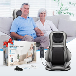 COMFIER Massager Chair with Heat Shiatsu Neck Back Massager Portable with Compress & Rolling Massage Chair Pad for Full Back Neck & Shoulders Full Body Pain - Wigtrends