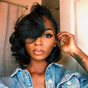 Cool Bob Haircut Lace Wigs with Side Bangs - Wigtrends