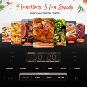 COSORI Air Fryer 9 - in - 1, Compact & Large 6 - Qt, Fast Turbo Modes, 90–450°F Precise Heat for Even Results, Up to 95% Less Oil*, Roast, Bake, Dry, Reheat, Frozen, Broil, Proof, 120V, TurboBlaze, Grey - Wigtrends