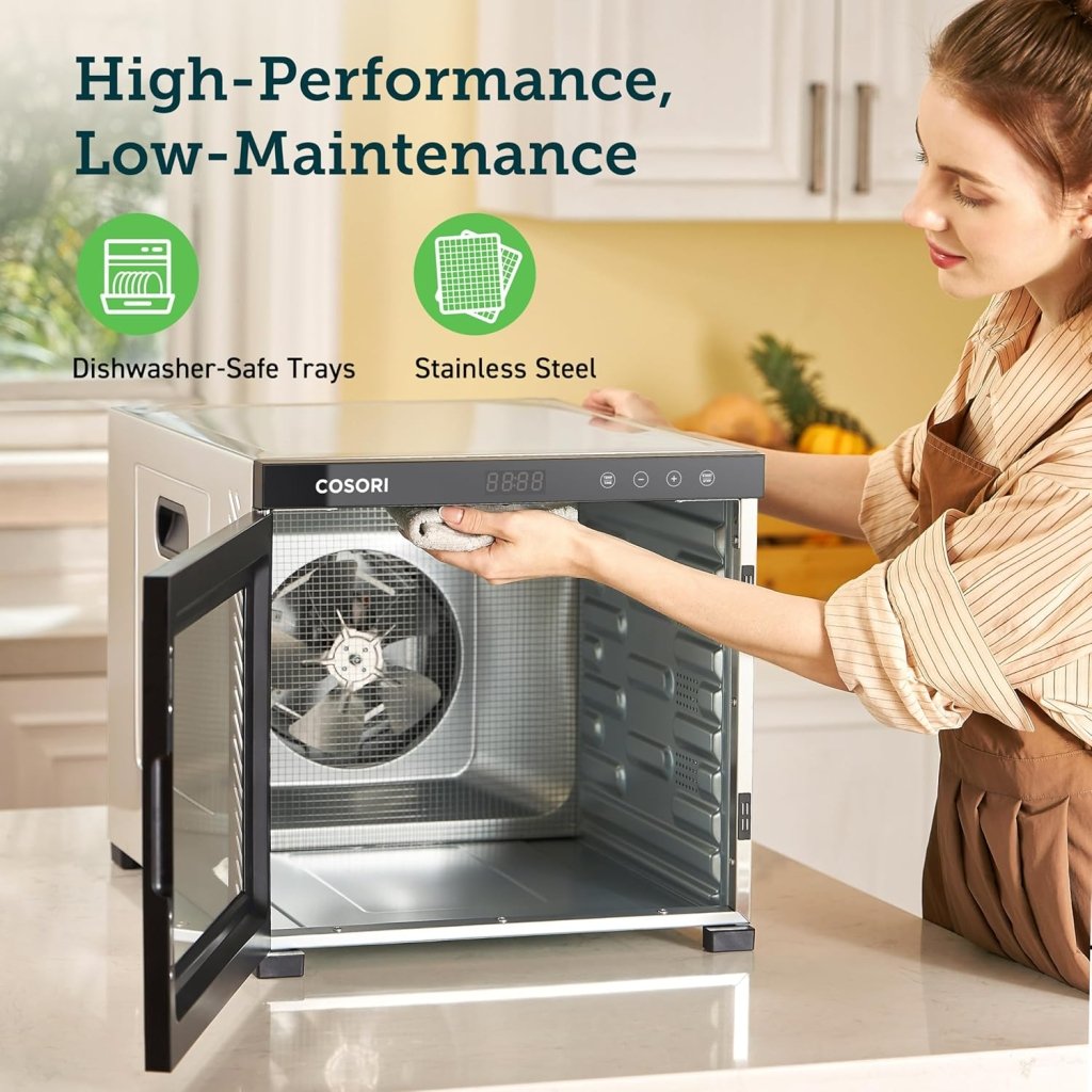 COSORI Food Dehydrator, Bigger Than 7 Trays With Large 6.5" Drying Space, 600W Power Saves More Time Than 480W, 165°F Dehydrated Dryer - Wigtrends
