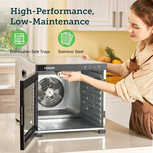 COSORI Food Dehydrator, Bigger Than 7 Trays With Large 6.5" Drying Space, 600W Power Saves More Time Than 480W, 165°F Dehydrated Dryer - Wigtrends