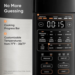 COSORI Pressure Cooker 6 qt, 9 - in - 1 Instant Multi Kitchen Appliances, Safer Venting Design, Rice Cooker, Slow Cooking Pot, Sous Vide, Saute Pot, 1100W, Stainless Steel - Wigtrends