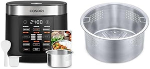 COSORI Rice Cooker 10 Cup, 24h Keep Warm, 18 Functions Fuzzy Logic Rice Maker with Stainless Steel Steamer Basket, Sauté, Slow Cooker - Wigtrends