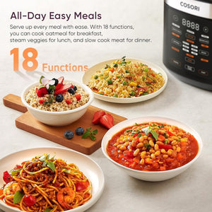 COSORI Rice Cooker 10 Cup, 24h Keep Warm, 18 Functions Fuzzy Logic Rice Maker with Stainless Steel Steamer Basket, Sauté, Slow Cooker - Wigtrends
