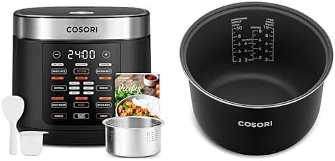 COSORI Rice Cooker 10 Cup, 24h Keep Warm, 18 Functions Fuzzy Logic Rice Maker with Stainless Steel Steamer Basket, Sauté, Slow Cooker - Wigtrends