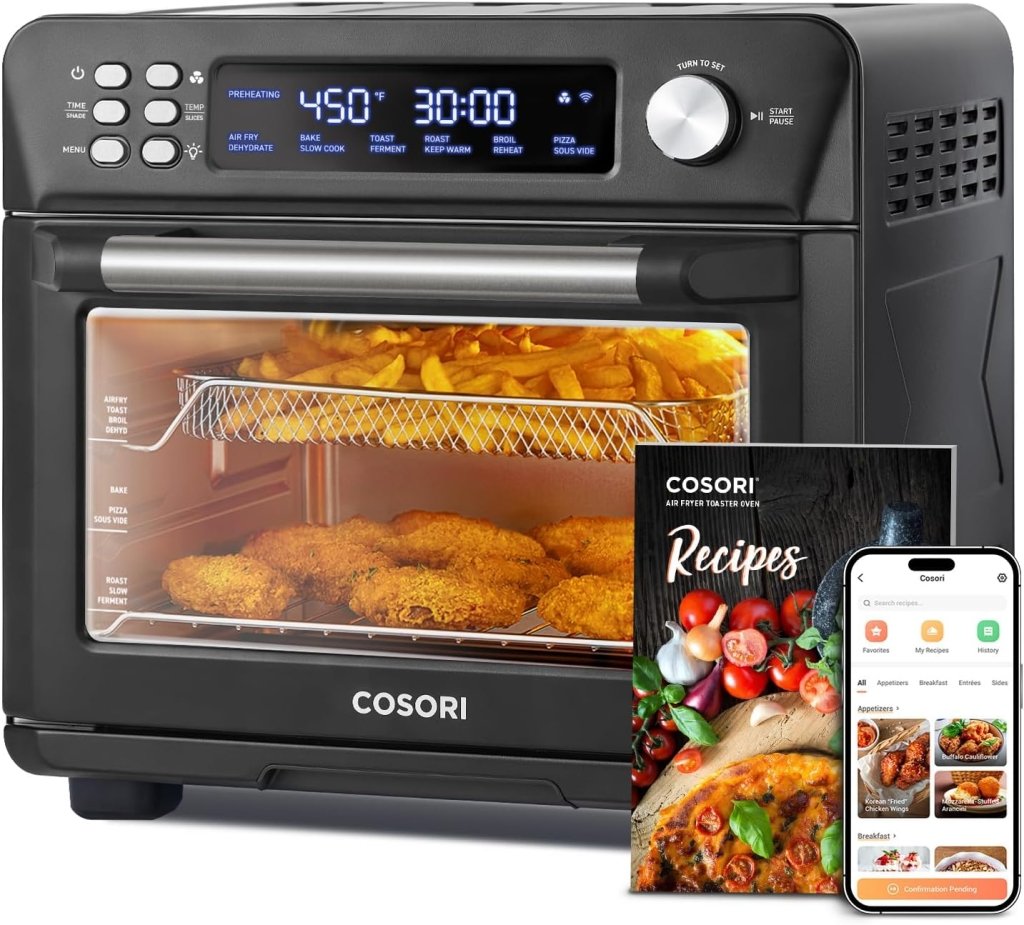 COSORI Smart 12 - in - 1 Air Fryer Toaster Oven Combo, Airfryer Convection Oven Countertop, Bake, Roast, Reheat, Broiler, Dehydrate, 75 Recipes & 3 Accessories, 26QT - Wigtrends