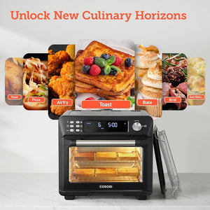 COSORI Smart 12 - in - 1 Air Fryer Toaster Oven Combo, Airfryer Convection Oven Countertop, Bake, Roast, Reheat, Broiler, Dehydrate, 75 Recipes & 3 Accessories, 26QT - Wigtrends