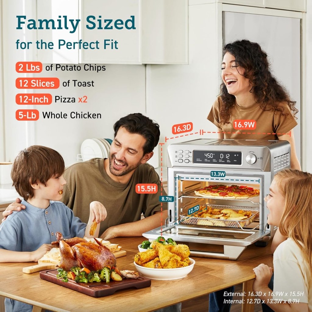 COSORI Smart 12 - in - 1 Air Fryer Toaster Oven Combo, Airfryer Convection Oven Countertop, Bake, Roast, Reheat, Broiler, Dehydrate, 75 Recipes & 3 Accessories, 26QT - Wigtrends