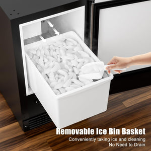 COTLIN 15" W Drainless Under Counter Ice Maker with 22LBS Storage Bin, Crescent Ice, Free Standing Built - in Ice Maker for Residential Commercial Use, No Drain Required, ETL Approved, 2025 Upgraded - Wigtrends