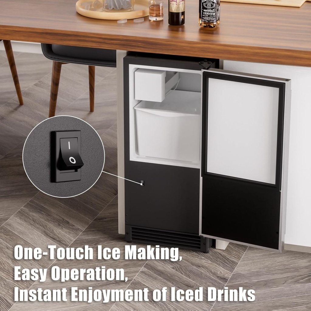 COTLIN 15" W Drainless Under Counter Ice Maker with 22LBS Storage Bin, Crescent Ice, Free Standing Built - in Ice Maker for Residential Commercial Use, No Drain Required, ETL Approved, 2025 Upgraded - Wigtrends