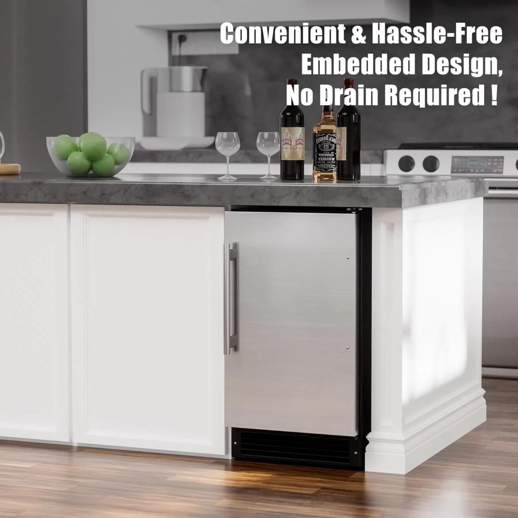 COTLIN 15" W Drainless Under Counter Ice Maker with 22LBS Storage Bin, Crescent Ice, Free Standing Built - in Ice Maker for Residential Commercial Use, No Drain Required, ETL Approved, 2025 Upgraded - Wigtrends