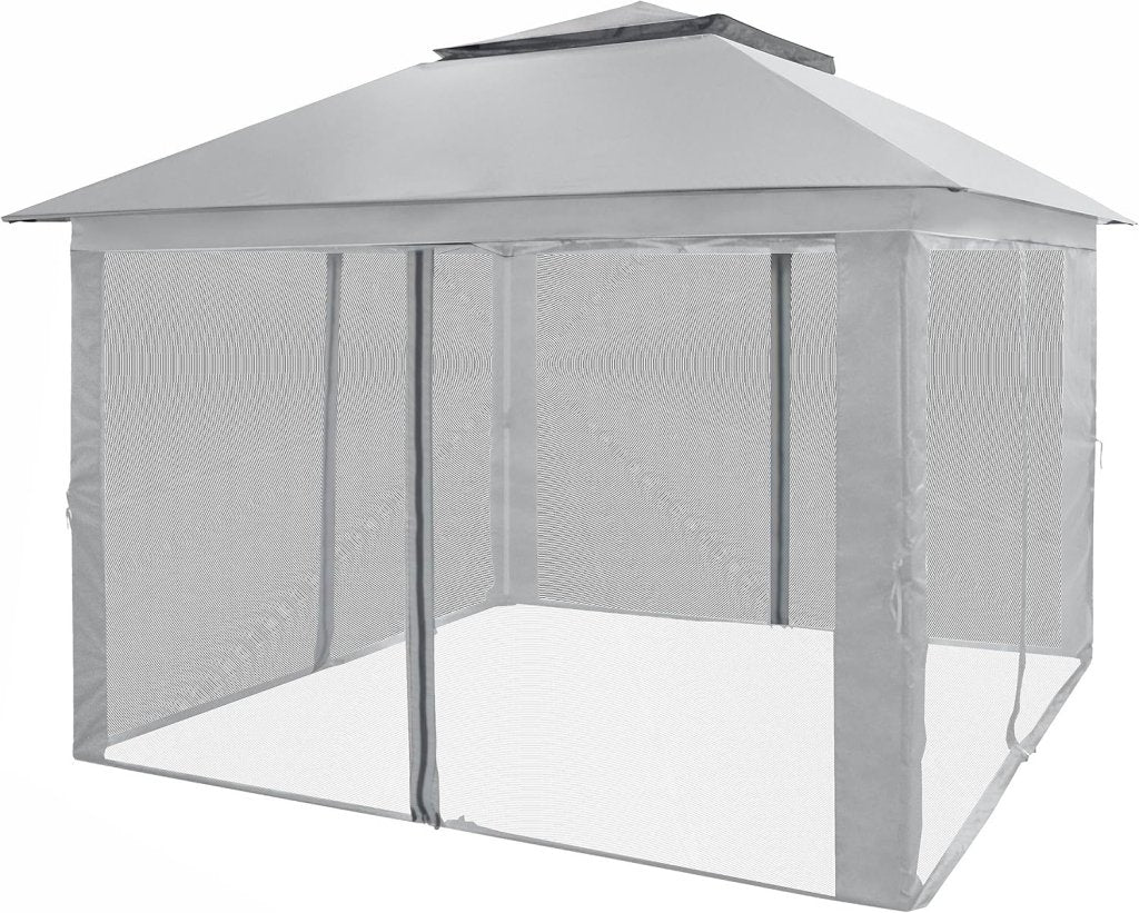 CROWN SHADES 13x13 Pop Up Gazebo, Canopy Tent, Gazebos on Clearance - Outdoor Gazebo for Backyard & Patio Furniture - Carpa Pop Up Tent with Wheeled STO - N - Go Cover Bag (White) - Wigtrends