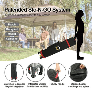 CROWN SHADES 13x13 Pop Up Gazebo, Canopy Tent, Gazebos on Clearance - Outdoor Gazebo for Backyard & Patio Furniture - Carpa Pop Up Tent with Wheeled STO - N - Go Cover Bag (White) - Wigtrends