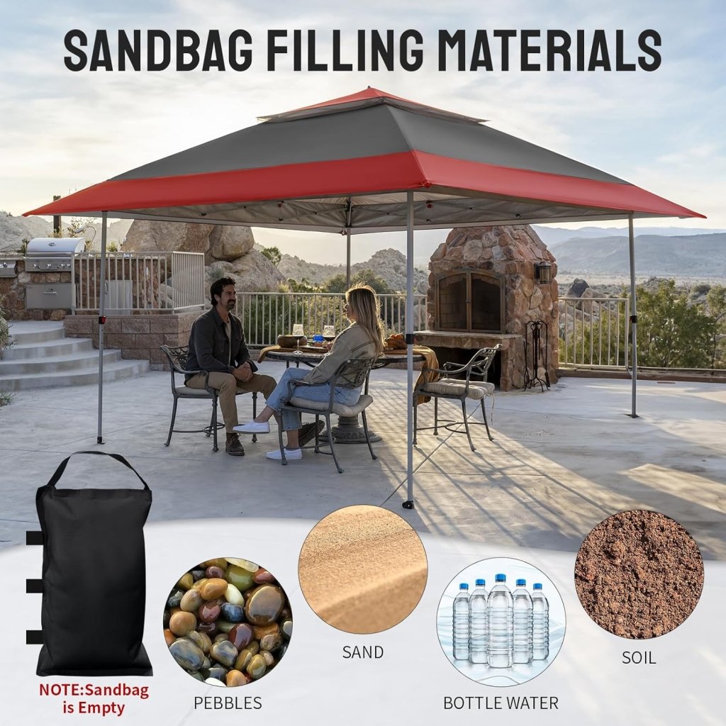 CROWN SHADES 13x13 Pop Up Gazebo, Canopy Tent, Gazebos on Clearance - Outdoor Gazebo for Backyard & Patio Furniture - Carpa Pop Up Tent with Wheeled STO - N - Go Cover Bag (White) - Wigtrends