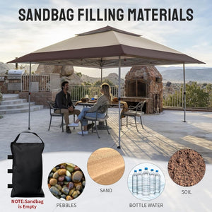 CROWN SHADES 13x13 Pop Up Gazebo, Canopy Tent, Gazebos on Clearance - Outdoor Gazebo for Backyard & Patio Furniture - Carpa Pop Up Tent with Wheeled STO - N - Go Cover Bag (White) - Wigtrends