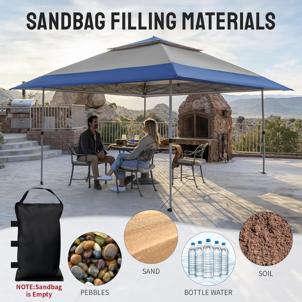 CROWN SHADES 13x13 Pop Up Gazebo, Canopy Tent, Gazebos on Clearance - Outdoor Gazebo for Backyard & Patio Furniture - Carpa Pop Up Tent with Wheeled STO - N - Go Cover Bag (White) - Wigtrends