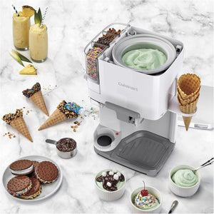 Cuisinart Soft Serve Ice Cream Machine - Mix It In Ice Cream Maker for Frozen Yogurt, Sorbet, Gelato, Drinks 1.5 Quart, White, ICE - 48 - Wigtrends