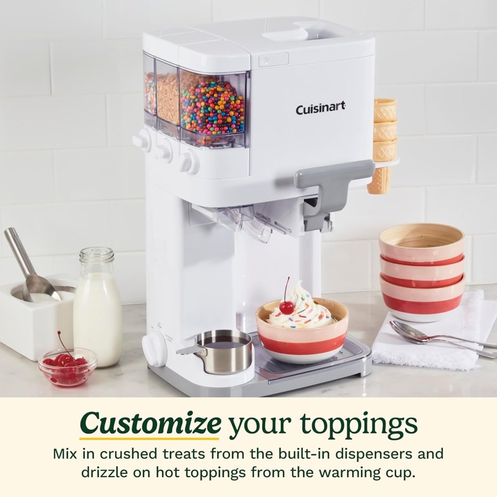Cuisinart Soft Serve Ice Cream Machine - Mix It In Ice Cream Maker for Frozen Yogurt, Sorbet, Gelato, Drinks 1.5 Quart, White, ICE - 48 - Wigtrends