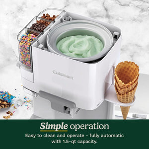 Cuisinart Soft Serve Ice Cream Machine - Mix It In Ice Cream Maker for Frozen Yogurt, Sorbet, Gelato, Drinks 1.5 Quart, White, ICE - 48 - Wigtrends
