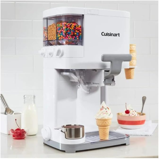 Cuisinart Soft Serve Ice Cream Machine - Mix It In Ice Cream Maker for Frozen Yogurt, Sorbet, Gelato, Drinks 1.5 Quart, White, ICE - 48 - Wigtrends