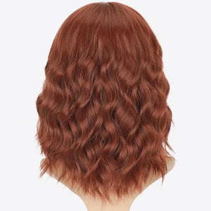 Curly Bob Wig with Bangs Short Wavy Wigs for Women human hair Heat Resistant Wigs - Wigtrends