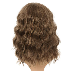 Curly Bob Wig with Bangs Short Wavy Wigs for Women human hair Heat Resistant Wigs - Wigtrends