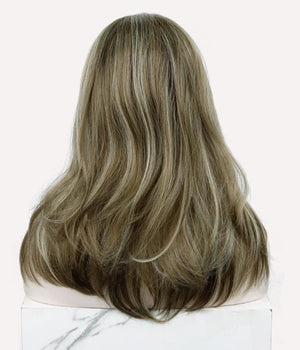 Dark Blonde Highlighted Synthetic Lace Long Wig - Wigtrends