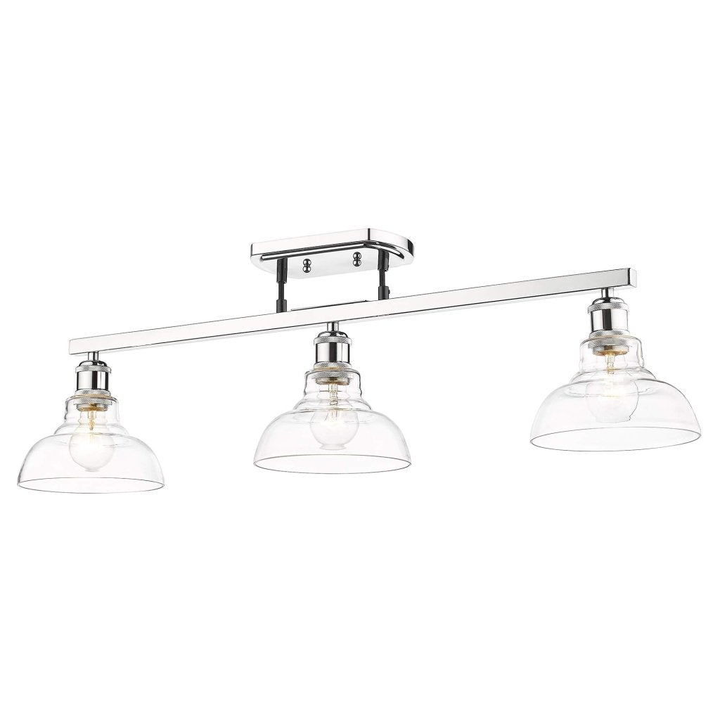 Decorative Lights Carver 3 Light Semi - Flush Matte Black with Clear Glass - Wigtrends