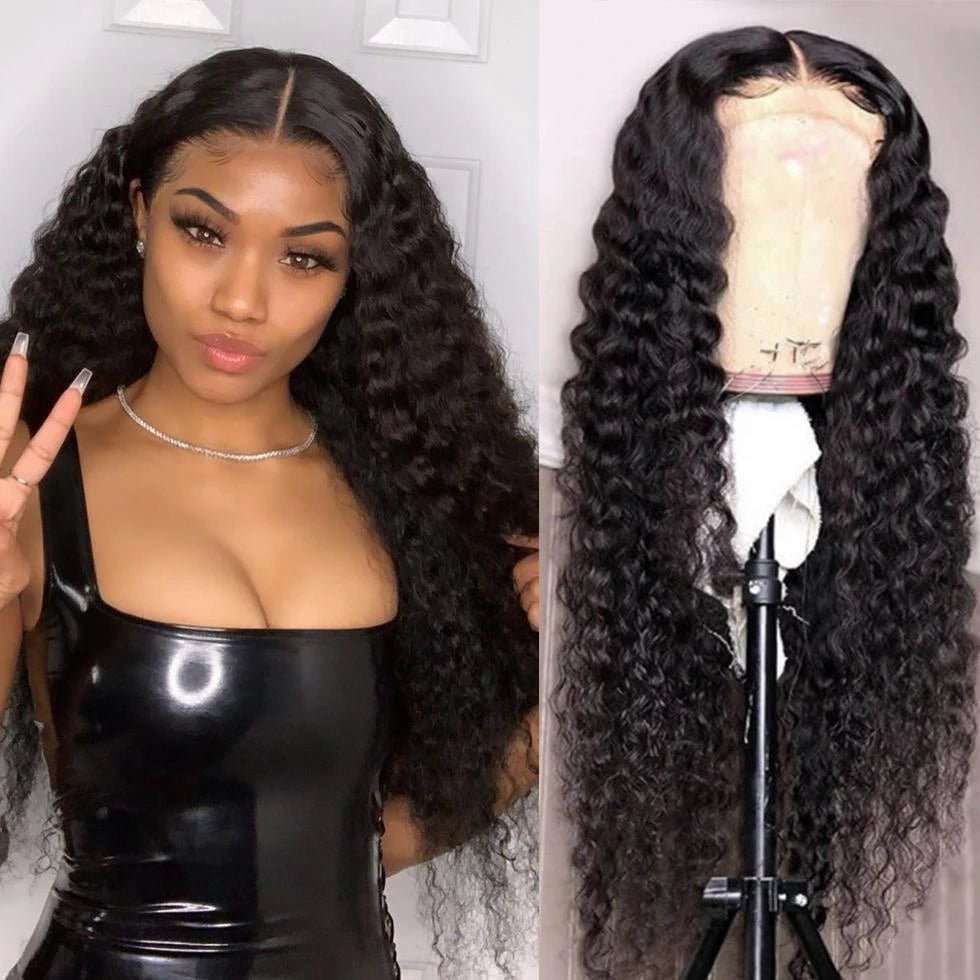 Deep Wave 4*4 Transparent Lace Closure Wigs - Wigtrends