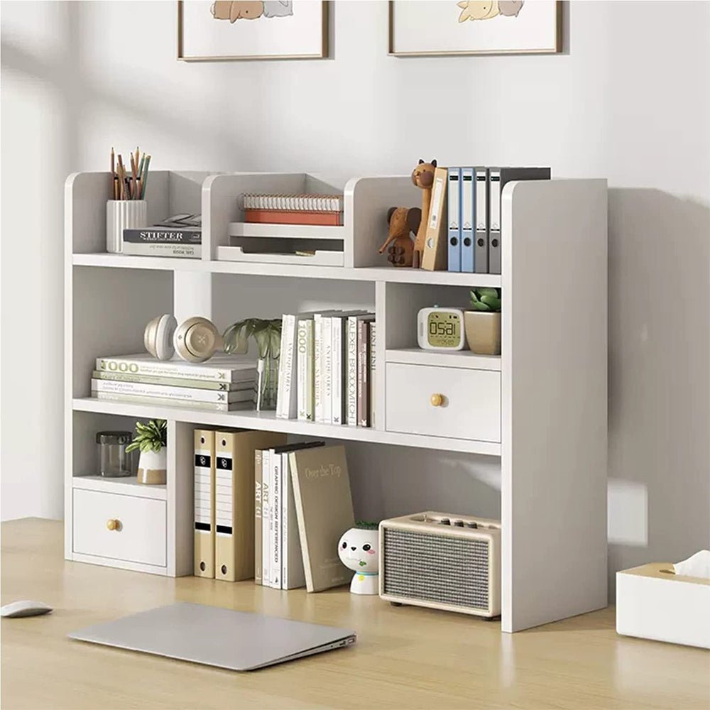 Desktop Storage Organizer Display Shelf Book Rack - Office Desk Bookshelf, Office Storage Shelf - Wigtrends