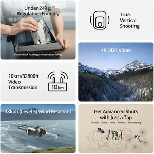 DJI Mini 3, Drones with Camera for Adults 4K, 38 - min Flight Time, up to 32800ft (10km) Video Transmission, True Vertical Shooting, GPS Auto Return Integrated, Mini Drone with Camera for Beginners - Wigtrends