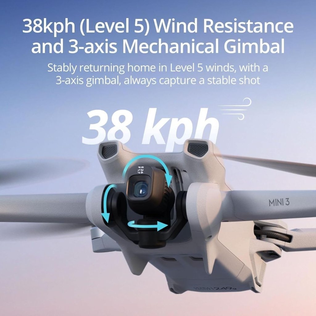 DJI Mini 3, Drones with Camera for Adults 4K, 38 - min Flight Time, up to 32800ft (10km) Video Transmission, True Vertical Shooting, GPS Auto Return Integrated, Mini Drone with Camera for Beginners - Wigtrends