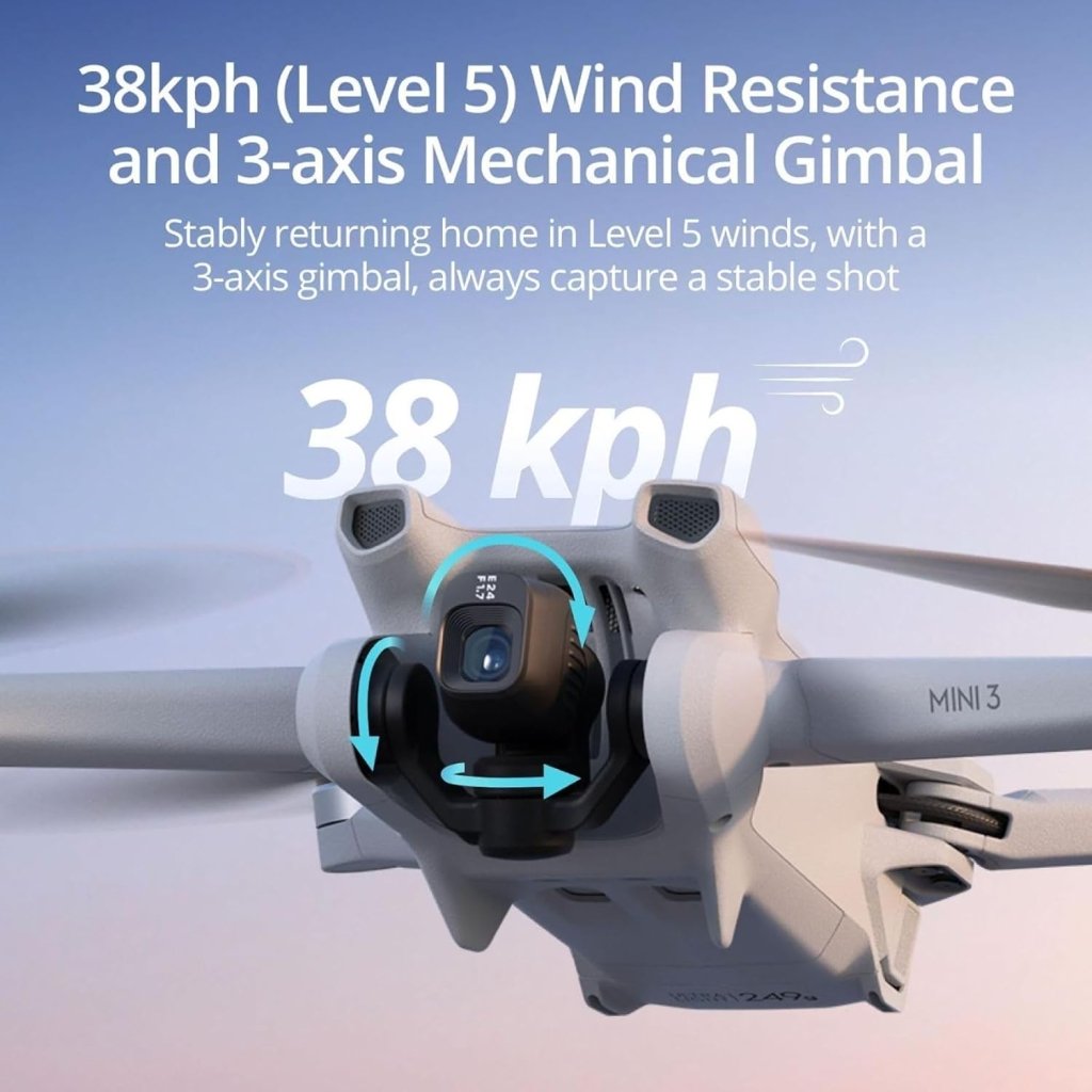 DJI Mini 3, Drones with Camera for Adults 4K, 38 - min Flight Time, up to 32800ft (10km) Video Transmission, True Vertical Shooting, GPS Auto Return Integrated, Mini Drone with Camera for Beginners - Wigtrends