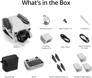 DJI Mini 3, Drones with Camera for Adults 4K, 38 - min Flight Time, up to 32800ft (10km) Video Transmission, True Vertical Shooting, GPS Auto Return Integrated, Mini Drone with Camera for Beginners - Wigtrends