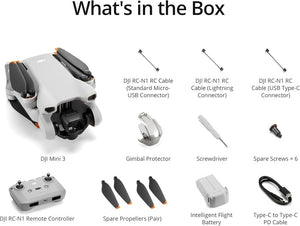 DJI Mini 3, Drones with Camera for Adults 4K, 38 - min Flight Time, up to 32800ft (10km) Video Transmission, True Vertical Shooting, GPS Auto Return Integrated, Mini Drone with Camera for Beginners - Wigtrends