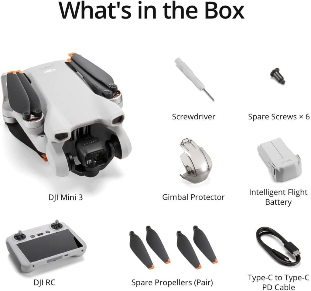 DJI Mini 3, Drones with Camera for Adults 4K, 38 - min Flight Time, up to 32800ft (10km) Video Transmission, True Vertical Shooting, GPS Auto Return Integrated, Mini Drone with Camera for Beginners - Wigtrends