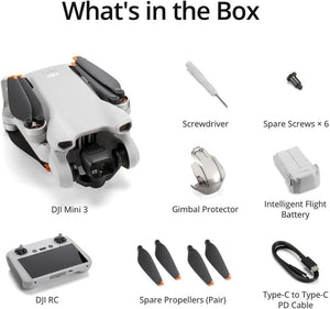 DJI Mini 3, Drones with Camera for Adults 4K, 38 - min Flight Time, up to 32800ft (10km) Video Transmission, True Vertical Shooting, GPS Auto Return Integrated, Mini Drone with Camera for Beginners - Wigtrends