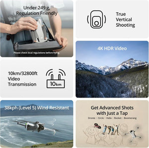 DJI Mini 3, Drones with Camera for Adults 4K, 38 - min Flight Time, up to 32800ft (10km) Video Transmission, True Vertical Shooting, GPS Auto Return Integrated, Mini Drone with Camera for Beginners - Wigtrends