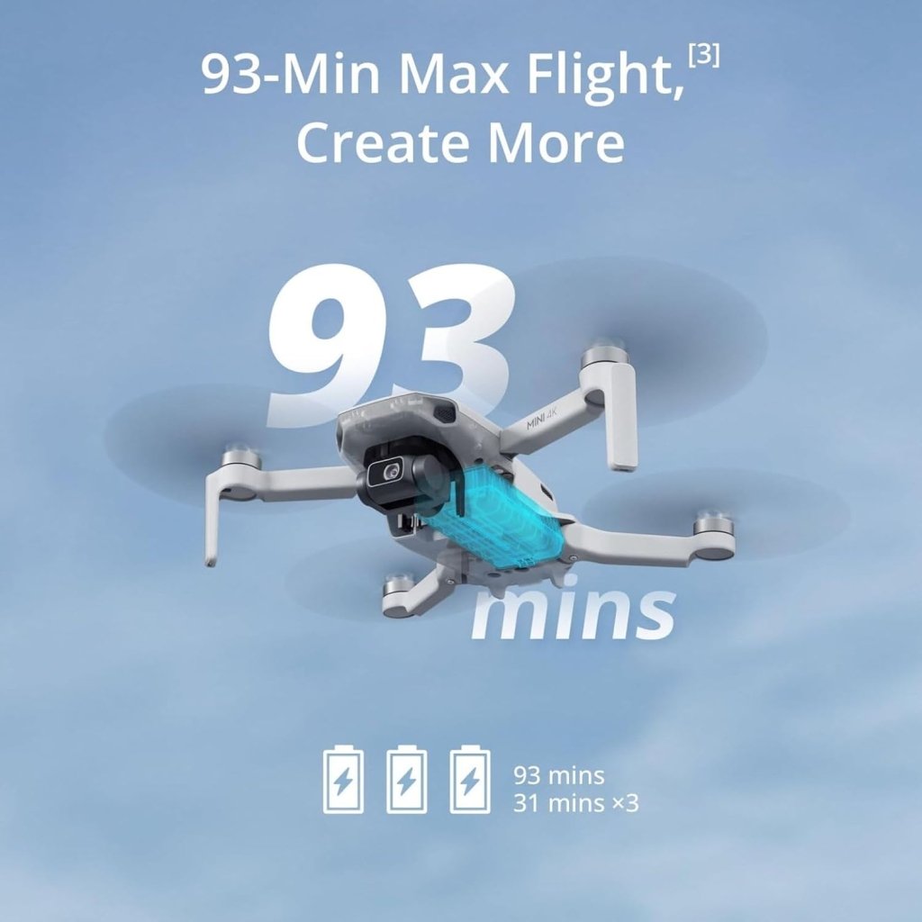 DJI Mini 4K, Drone with 4K UHD Camera for Adults, Under 249 g, 3 - Axis Gimbal Stabilization, 10km Video Transmission, Auto Return, Wind Resistance, 1 Battery for 31 - Min Max Flight Time, Intelligent Flight - Wigtrends