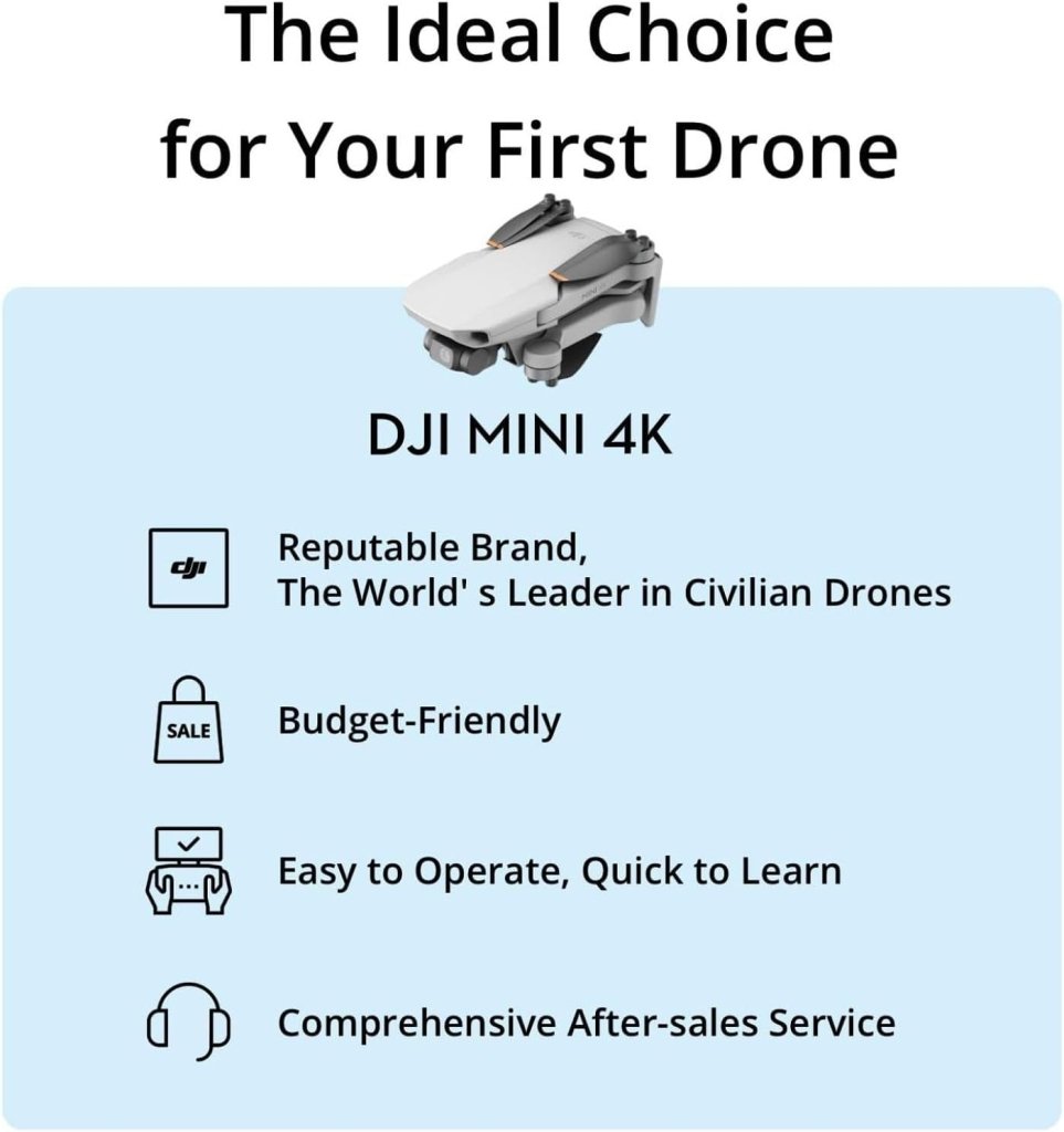 DJI Mini 4K, Drone with 4K UHD Camera for Adults, Under 249 g, 3 - Axis Gimbal Stabilization, 10km Video Transmission, Auto Return, Wind Resistance, 1 Battery for 31 - Min Max Flight Time, Intelligent Flight - Wigtrends