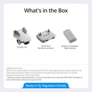 DJI Mini 4K, Drone with 4K UHD Camera for Adults, Under 249 g, 3 - Axis Gimbal Stabilization, 10km Video Transmission, Auto Return, Wind Resistance, 1 Battery for 31 - Min Max Flight Time, Intelligent Flight - Wigtrends