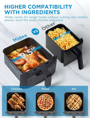 Dual Basket Air Fryer Oven 11 Quart 8 in 1 Functions, Clear Window, Smart Sync Finish, Works with Alexa, Wi - Fi Connectivity, 50+ App Recipes for family meals, Bake, Roast, Grill, Broil, Toast - Wigtrends