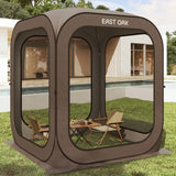 EAST OAK Screen House Tent Pop - Up, Portable Screen Room Canopy Instant Screen Tent 10 x 10 FT with Carry Bag for Patio, Backyard, Deck & Outdoor Activities, Beige - Wigtrends