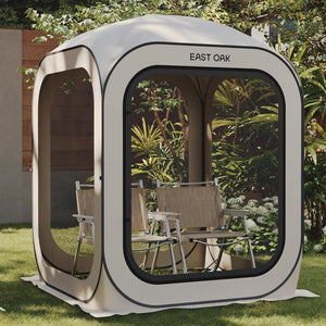 EAST OAK Screen House Tent Pop - Up, Portable Screen Room Canopy Instant Screen Tent 10 x 10 FT with Carry Bag for Patio, Backyard, Deck & Outdoor Activities, Beige - Wigtrends