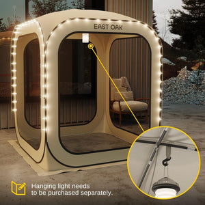 EAST OAK Screen House Tent Pop - Up, Portable Screen Room Canopy Instant Screen Tent 10 x 10 FT with Carry Bag for Patio, Backyard, Deck & Outdoor Activities, Beige - Wigtrends