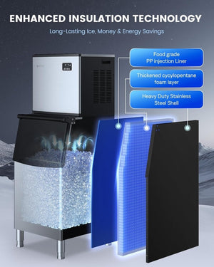 ecozy Portable Ice Maker Countertop, 9 Cubes Ready in 6 Mins, 26 lbs in 24 Hours, Self - Cleaning Machine with Ice Bags/Standing Ice Scoop/Ice Basket for Kitchen Office Bar Party, Aqua - Wigtrends
